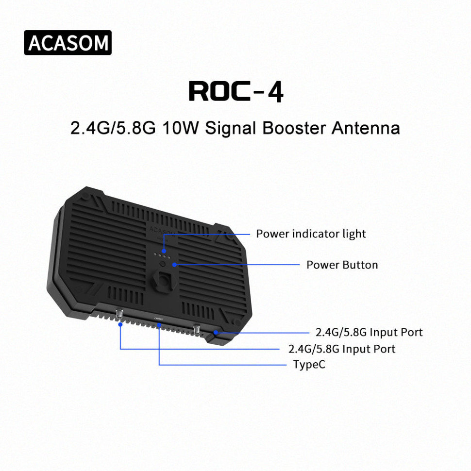 Усилитель сигнала ACASOM ROC-4 2,4G / 5,8G 10W для квадрокоптеров DJI