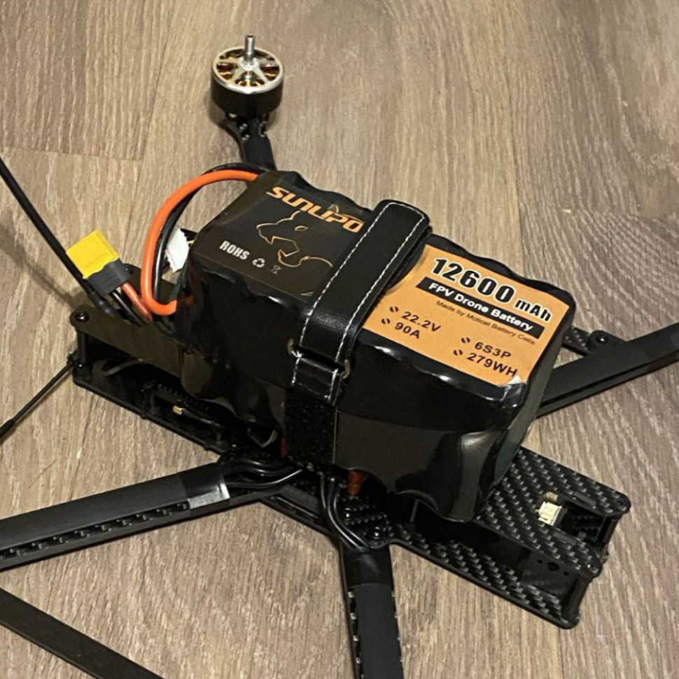 Аккумулятор для FPV SUNLIPO 12600mAh, 6S3P, 22.2V, 90А