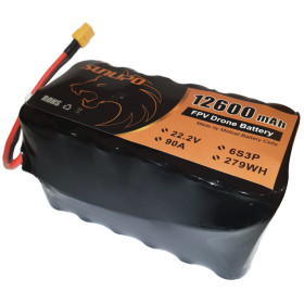 Аккумулятор для FPV SUNLIPO 12600mAh, 6S3P, 22.2V, 90А