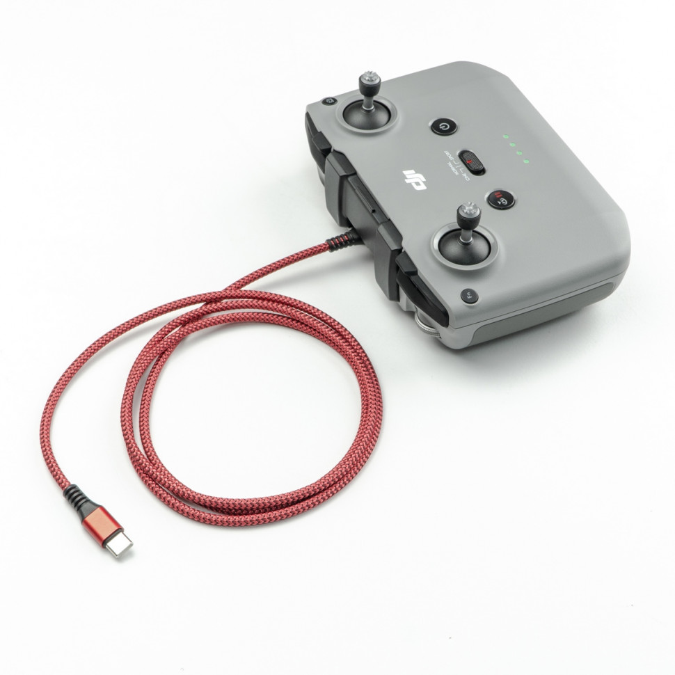 Удлиненный кабель Type-C на Type-C 1.2 м. для пульта DJI Mavic 3 / Air 2 / Air 2S / Mini 3 / Mini 2 (в оплетке)