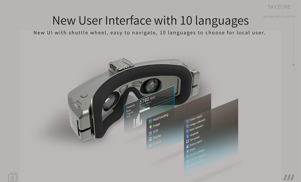 Видео очки для FPV Skyzone SKY04X PRO OLED 5.8G FullHD с приёмником SteadyView (SKY04XP)