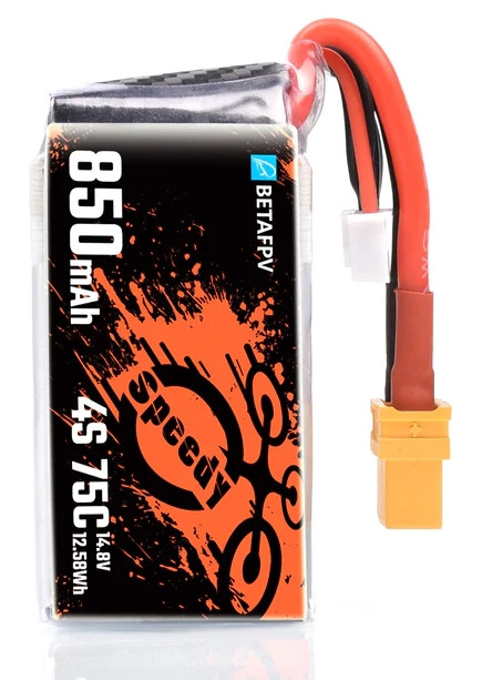 Аккумулятор BetaFPV 850mah 4S 75C Lipo Battery XT30 (2 шт.)
