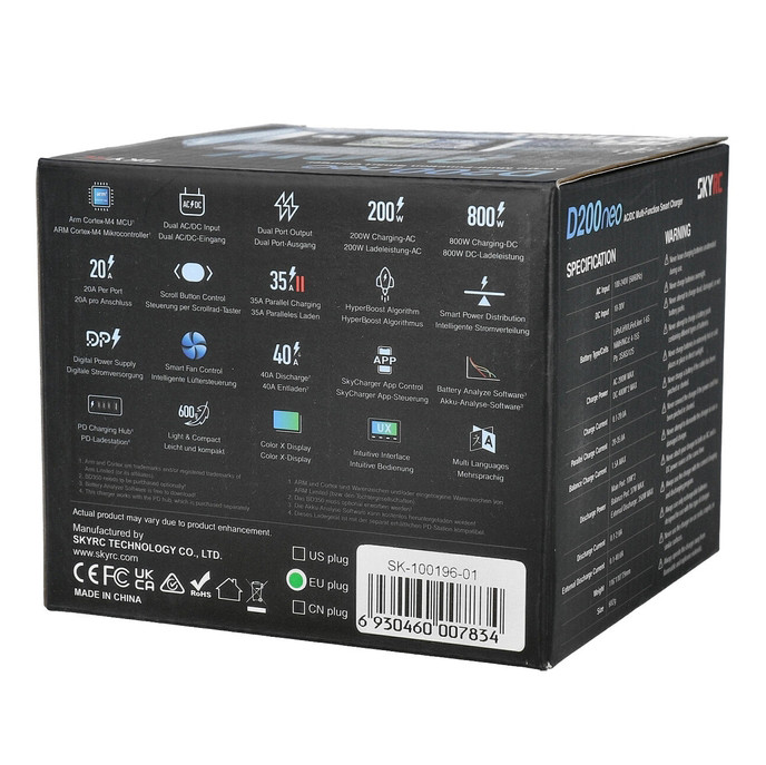 Зарядное устройство SkyRC D200neo (АС 200 Вт / 2* DC 400 Вт) (SK-100196)
