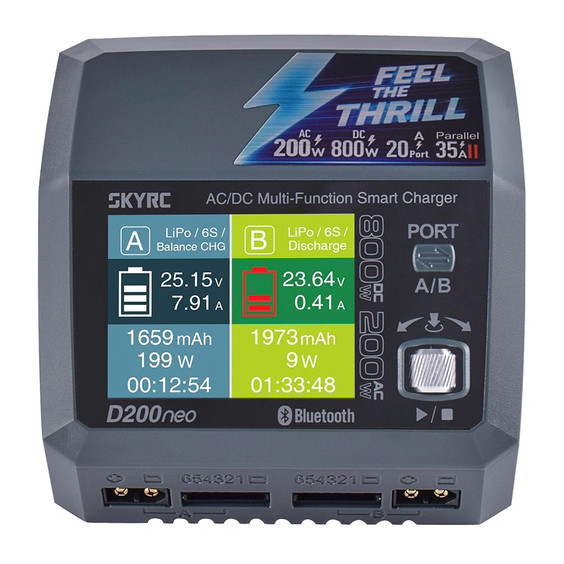 Зарядное устройство SkyRC D200neo (АС 200 Вт / 2* DC 400 Вт) (SK-100196)