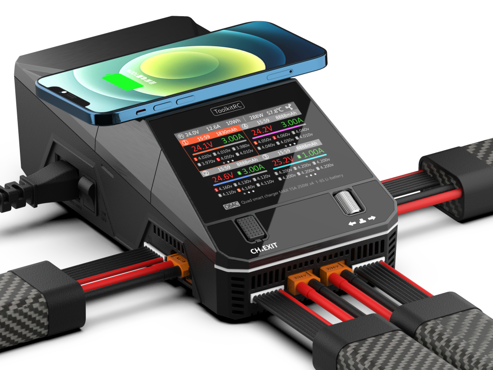 Зарядное устройство ToolkitRC Q6AC (4* AC 100 Вт / 4* DC 250 Вт)