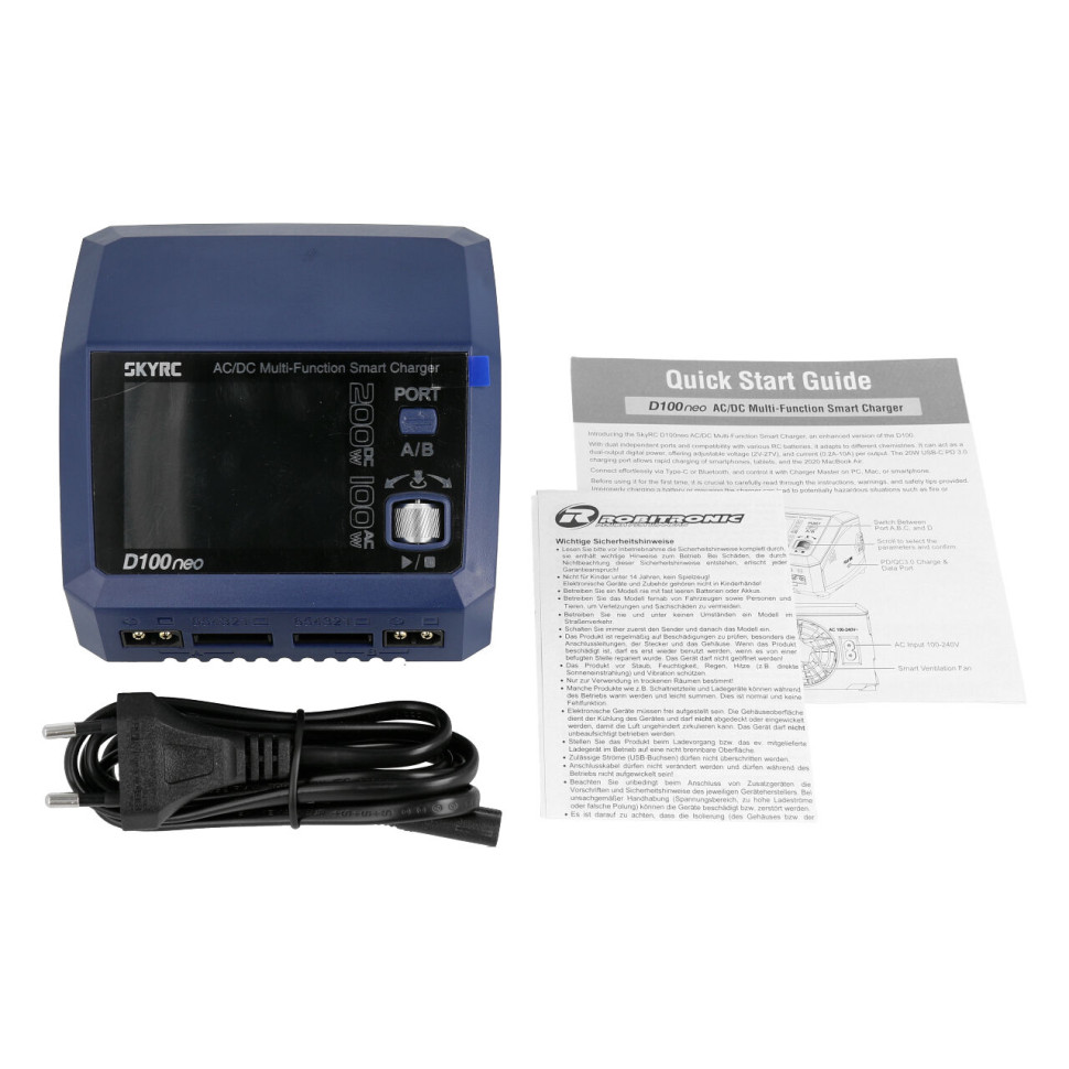 Зарядное устройство SkyRC D100 Neo (АС 100 Вт / 2* DC 200 Вт) (SK-100199-01)