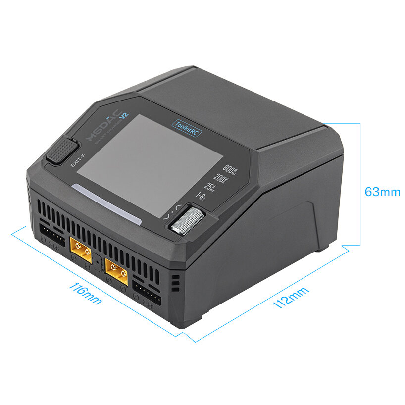 Зарядное устройство ToolkitRC M6DAC V2 (AC 220 Вт / 2* DC 400 Вт)