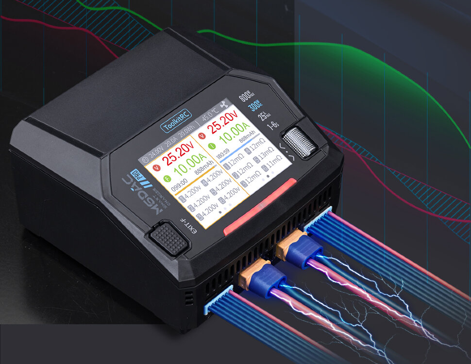 Зарядное устройство ToolkitRC M6DAC V2 (AC 220 Вт / 2* DC 400 Вт)