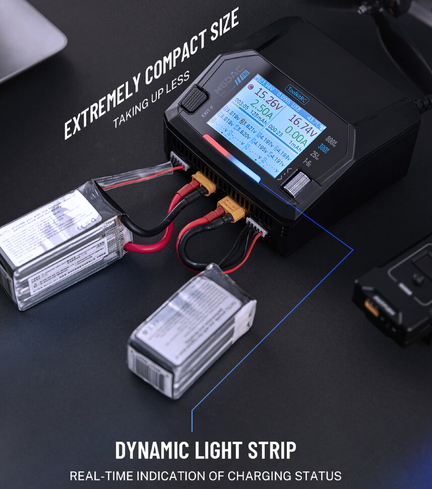 Зарядное устройство ToolkitRC M6DAC V2 (AC 220 Вт / 2* DC 400 Вт)