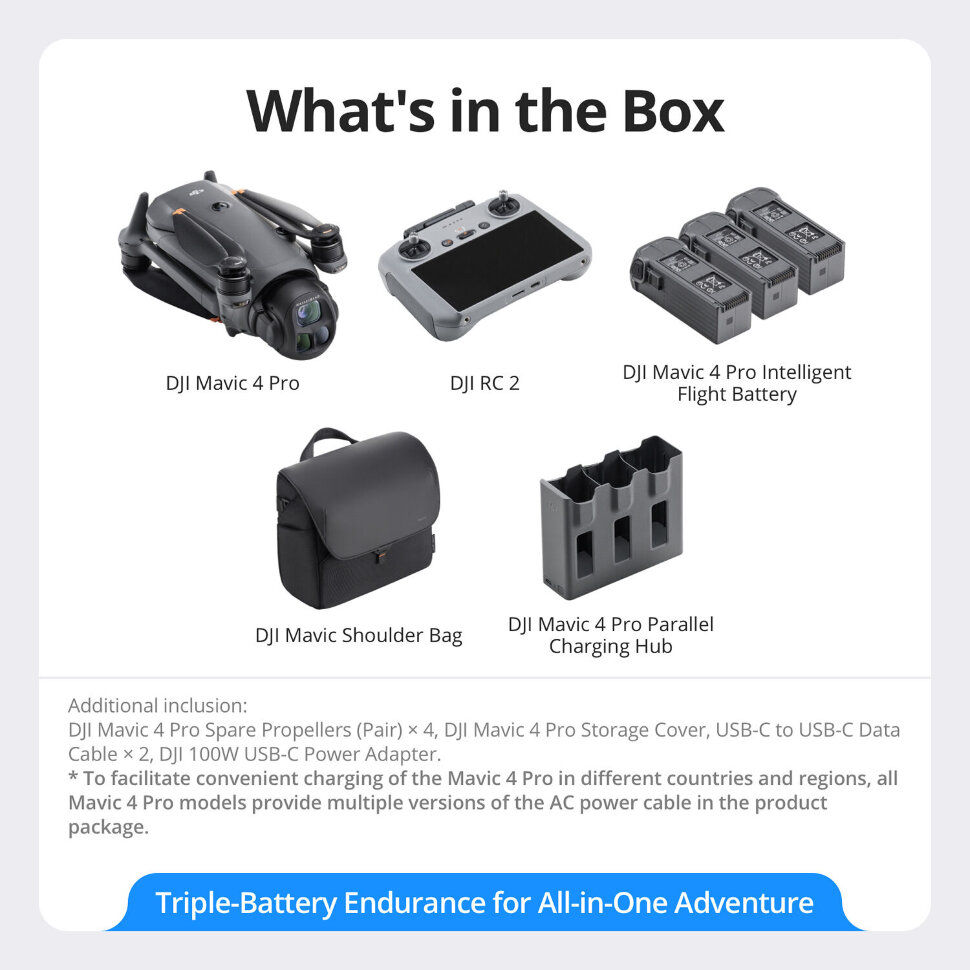 Квадрокоптер DJI Mavic 4 PRO Fly More Combo + пульт DJI RC 2 (CP.MA.00000848.01)