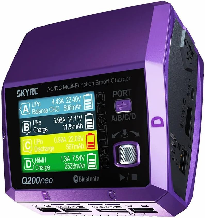 Зарядное устройство SkyRC Q200Neo (АС 200 Вт / 2* DC 400 Вт) (SK-100197-01)